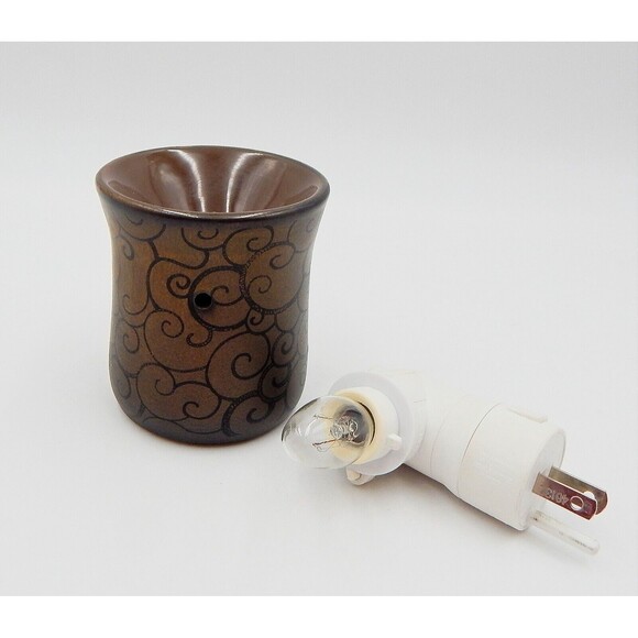 Scentsy Bronze Age Wax Warmer Plug-In Night Light Shimmery Swirls - Picture 3 of 7